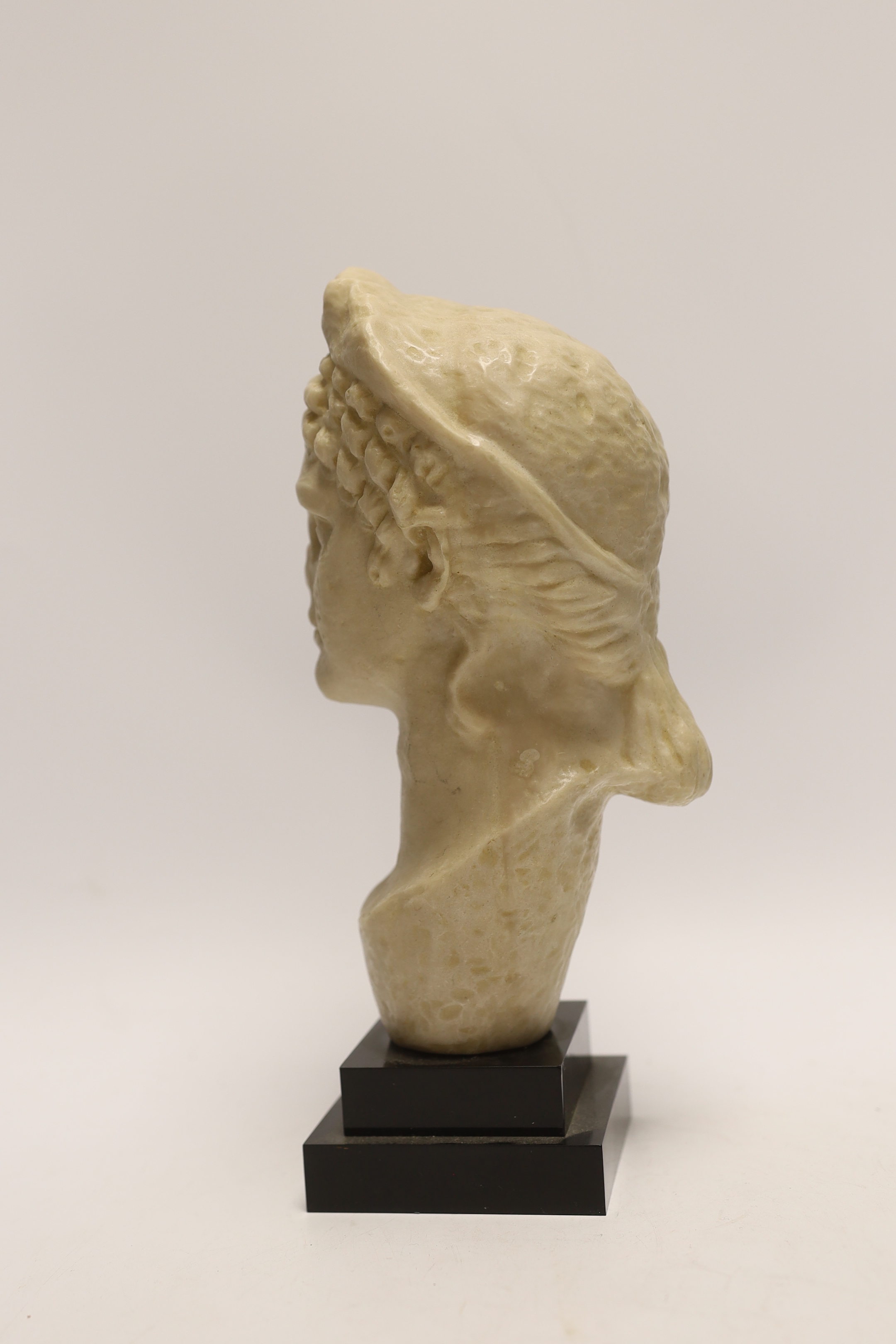 After the Antique, a marble composite bust of Agrippa the younger, 26.5cm high